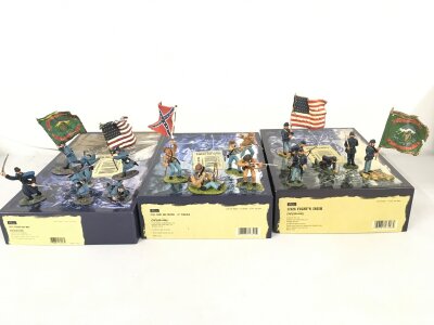3x boxed sets by Britains featuring 17017 Clear the Way, 17301 Clubs are Trumps 14th Virginia, 17426 Fight n Irish.  No reserve