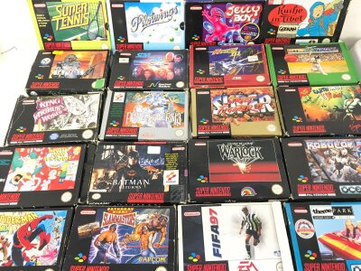 A Collection Super Nintendo Games. some without instructions