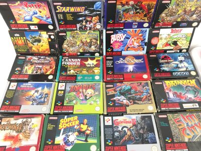 A Collection Of  20 Boxed Super Nintendo Games. All With Instructions.