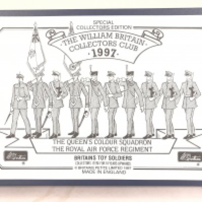 A Boxed William Britains Collectors Club 1997 The Queens Colour Squadron The Royal Air Force Regiment Set.