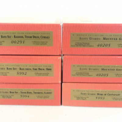 6 X Britains Royal Scots band Sets. Including #s 00291. 40205. 55992. 40205. 5994 And 5993. (6).