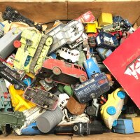 A Box Containing Vintage Playworn Diecast.
