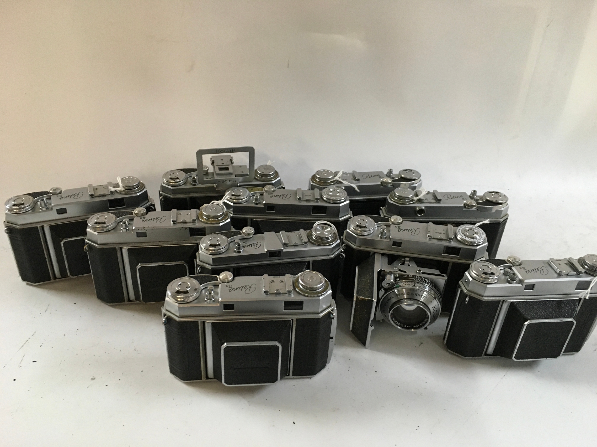 A collection of 10 Kodak cameras 