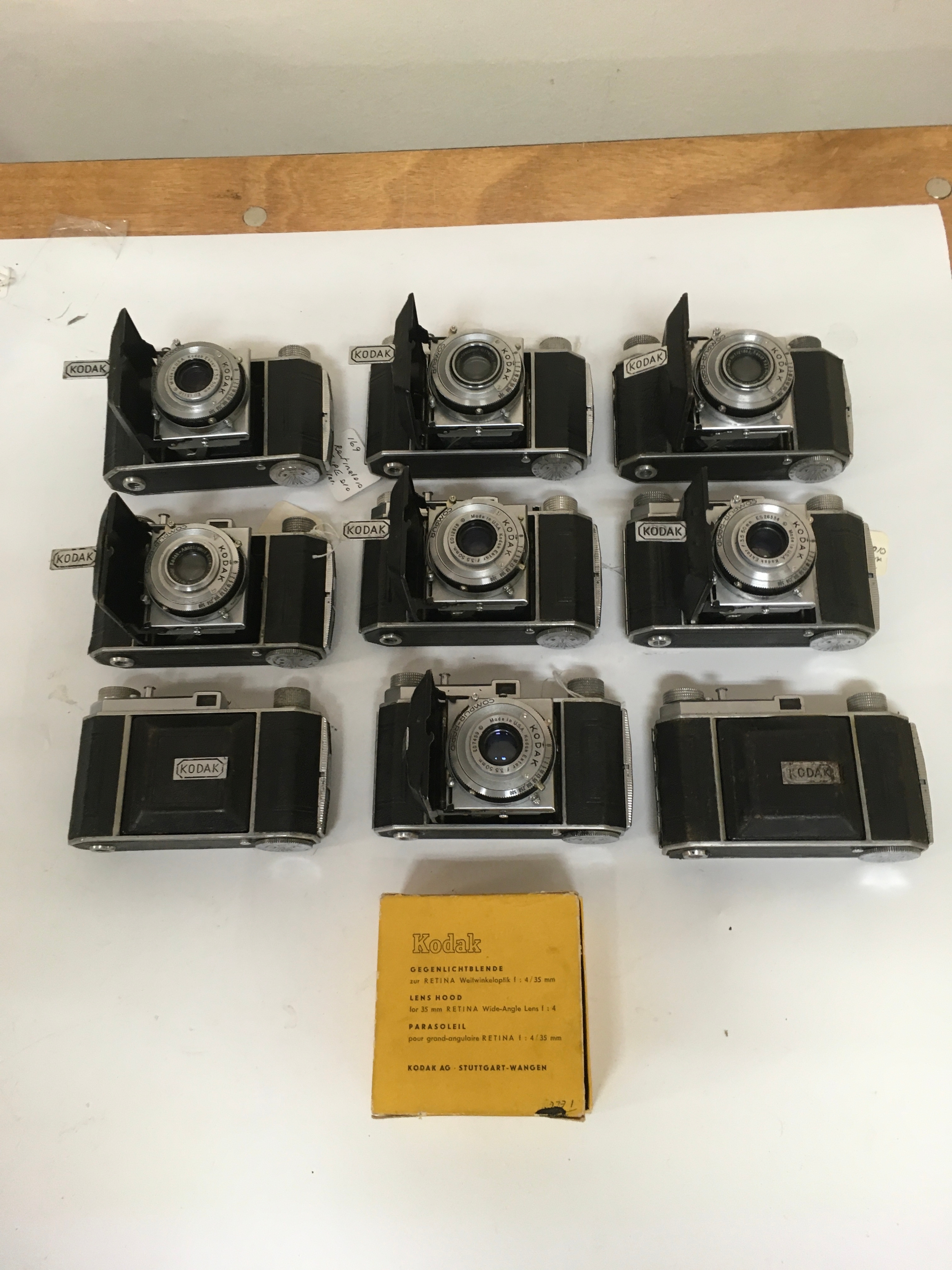 X9 Kodak Compur Rapid Cameras. X1 Lens hood.
