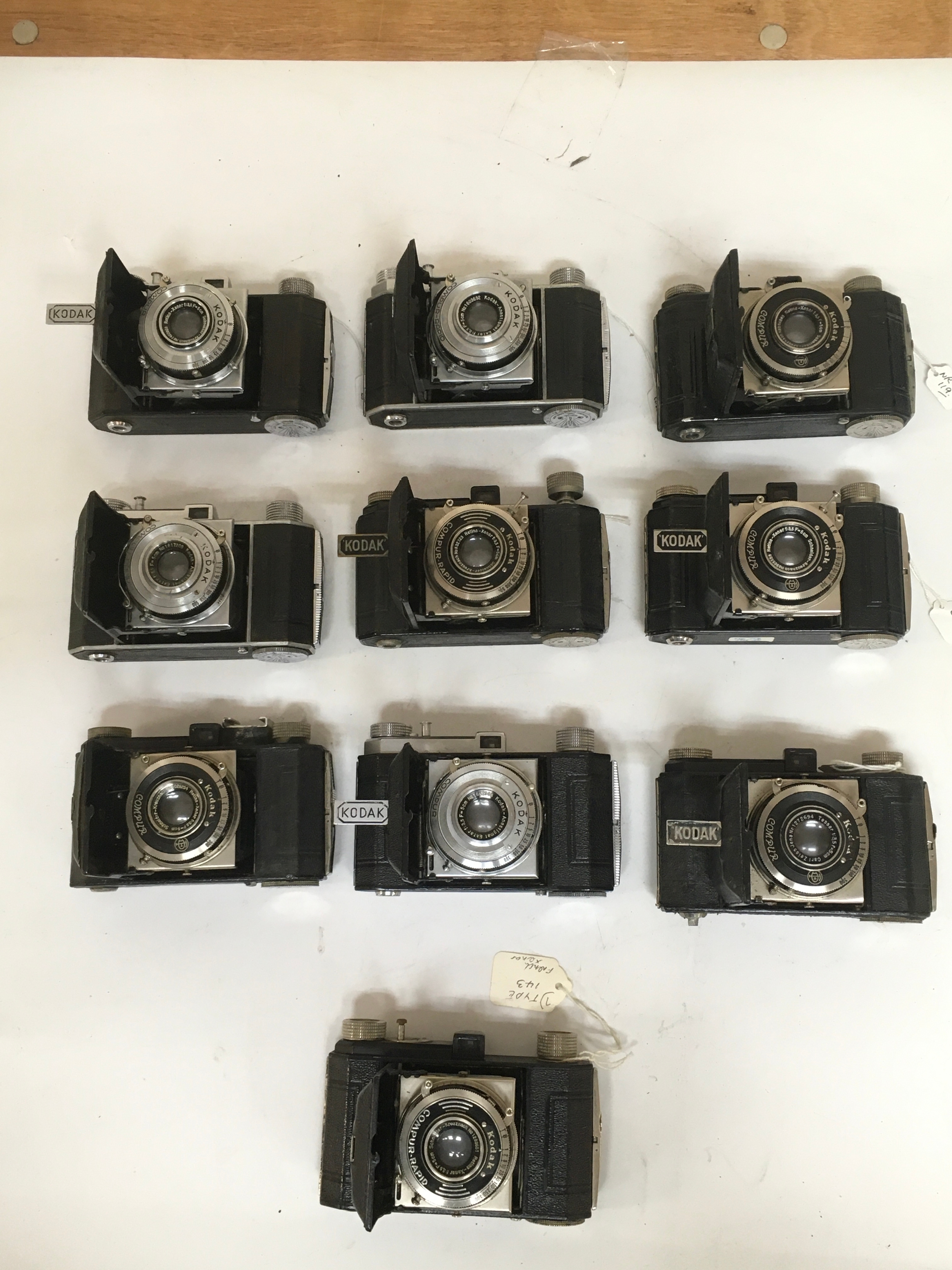 10 Kodak Compur / Compur-Rapid Cameras.