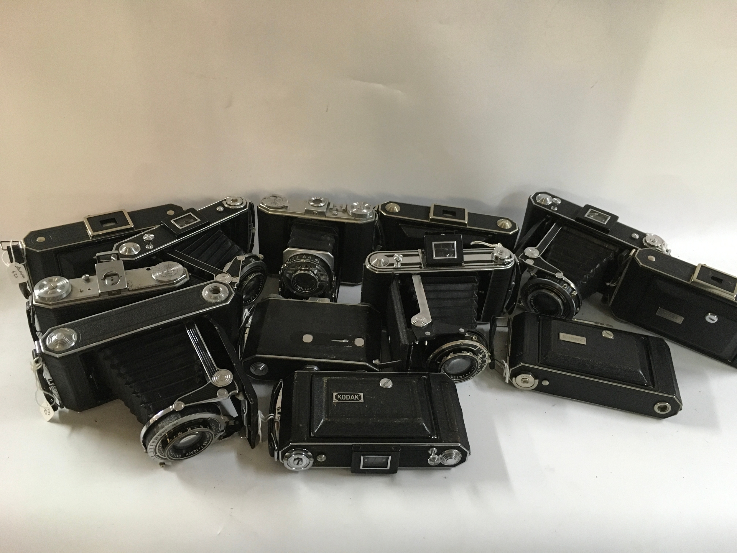 A collection of 12 various Kodak cameras 
