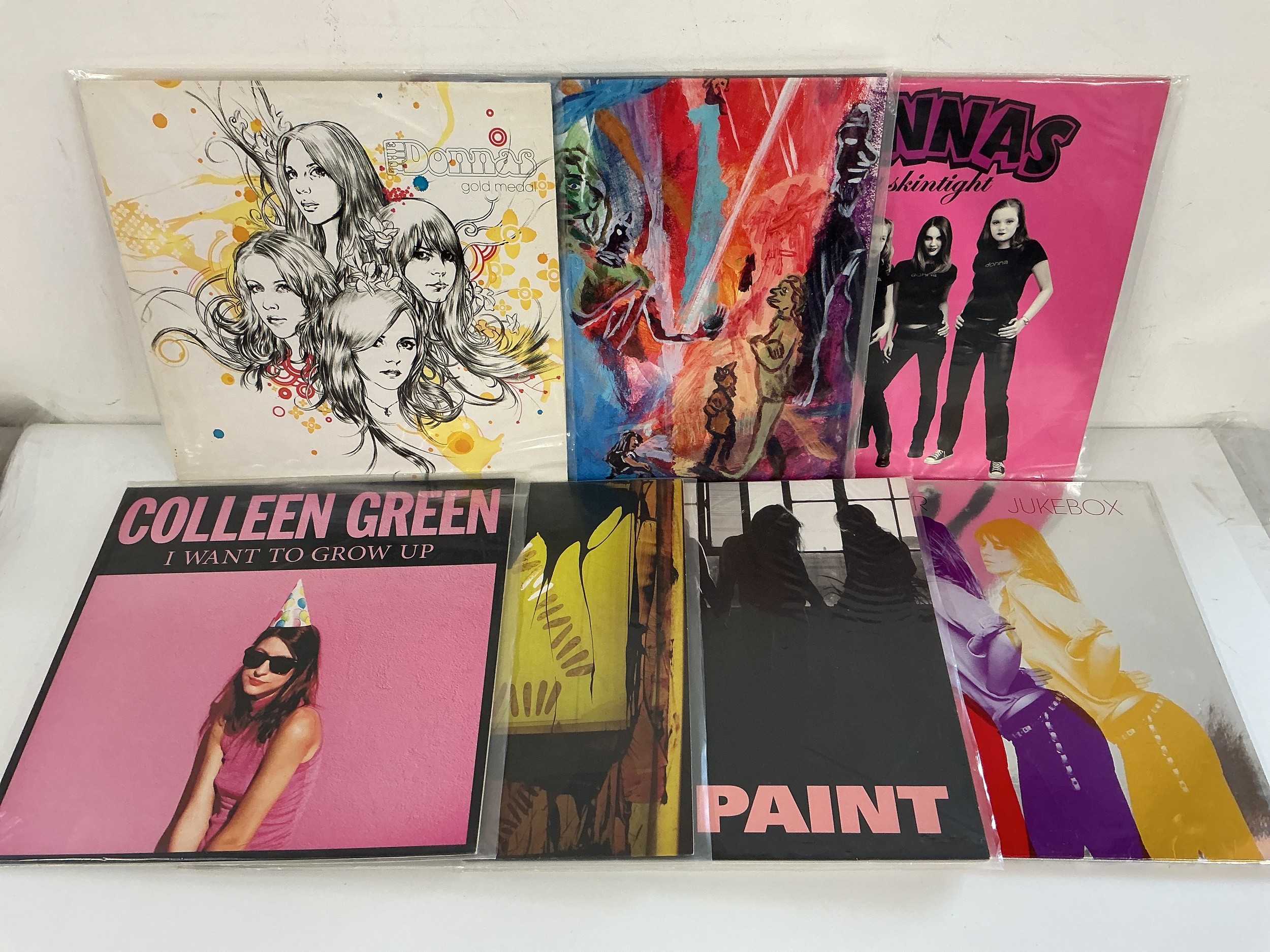 Seven alt rock LPs by various artists comprising Cat Power, Goat Girl, Warpaint and others.