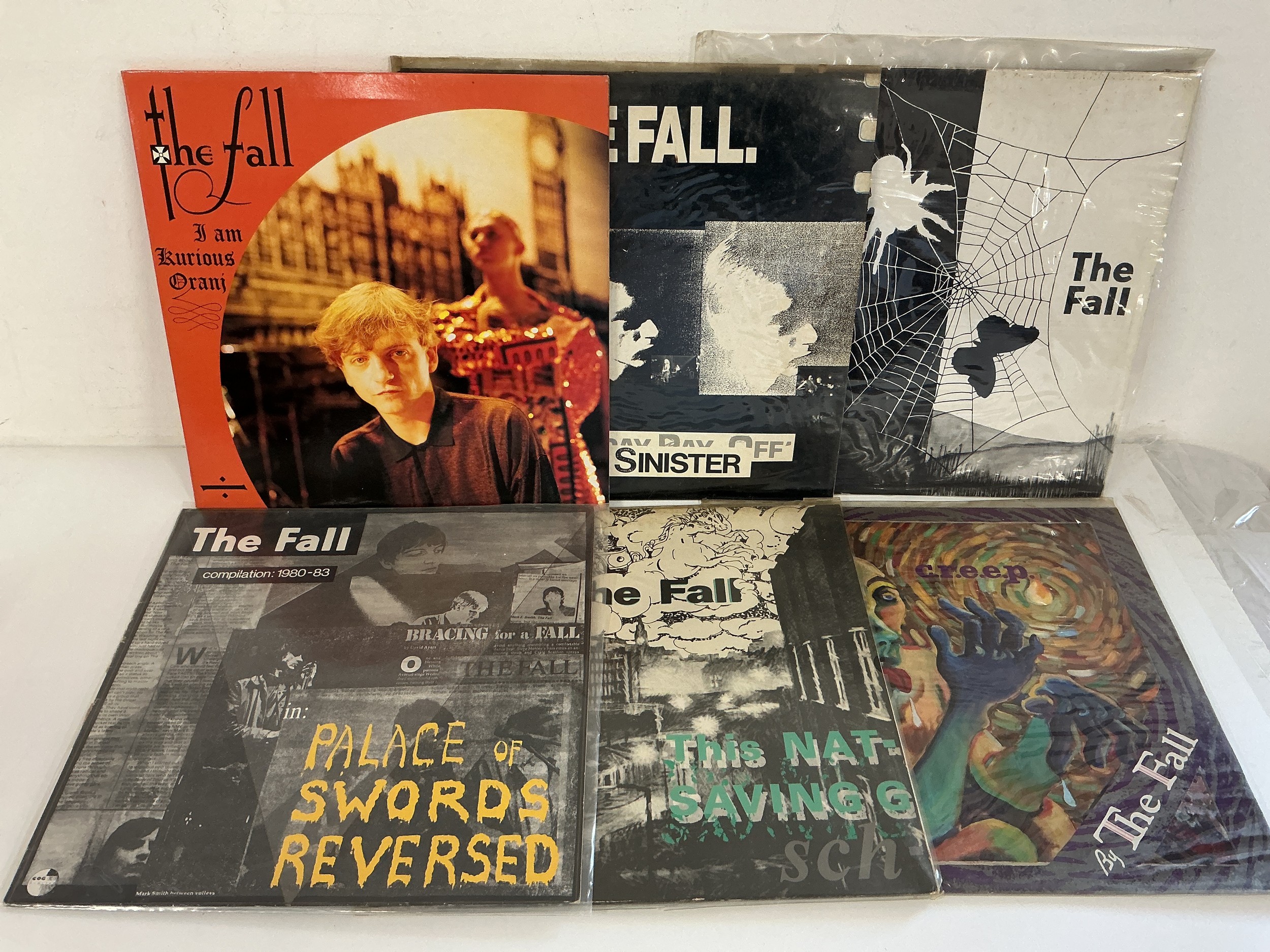 Six LPs by The Fall comprising Bend Sinister, I Am Kurious Oranj, Palace Of Swords Reversed and others.