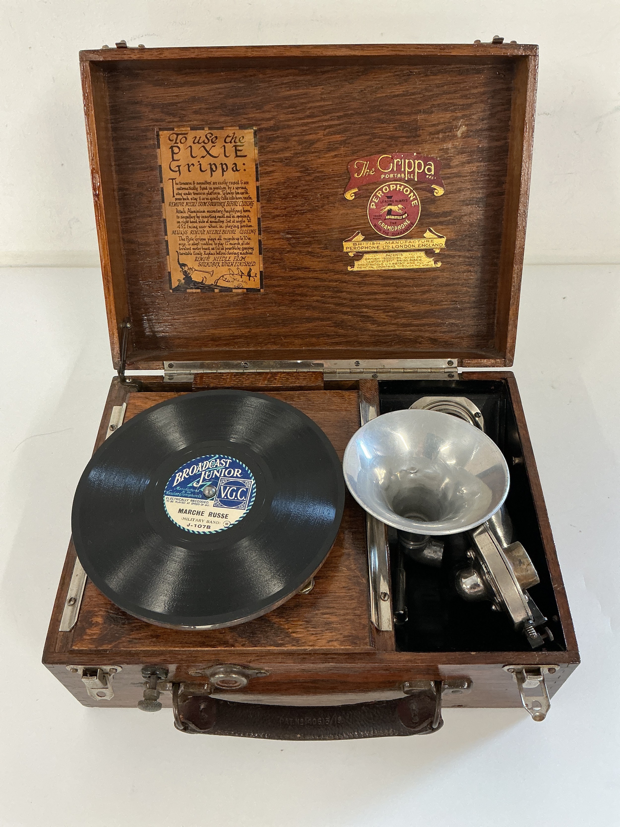 A circa 1920s Pixie Grippa perophone.