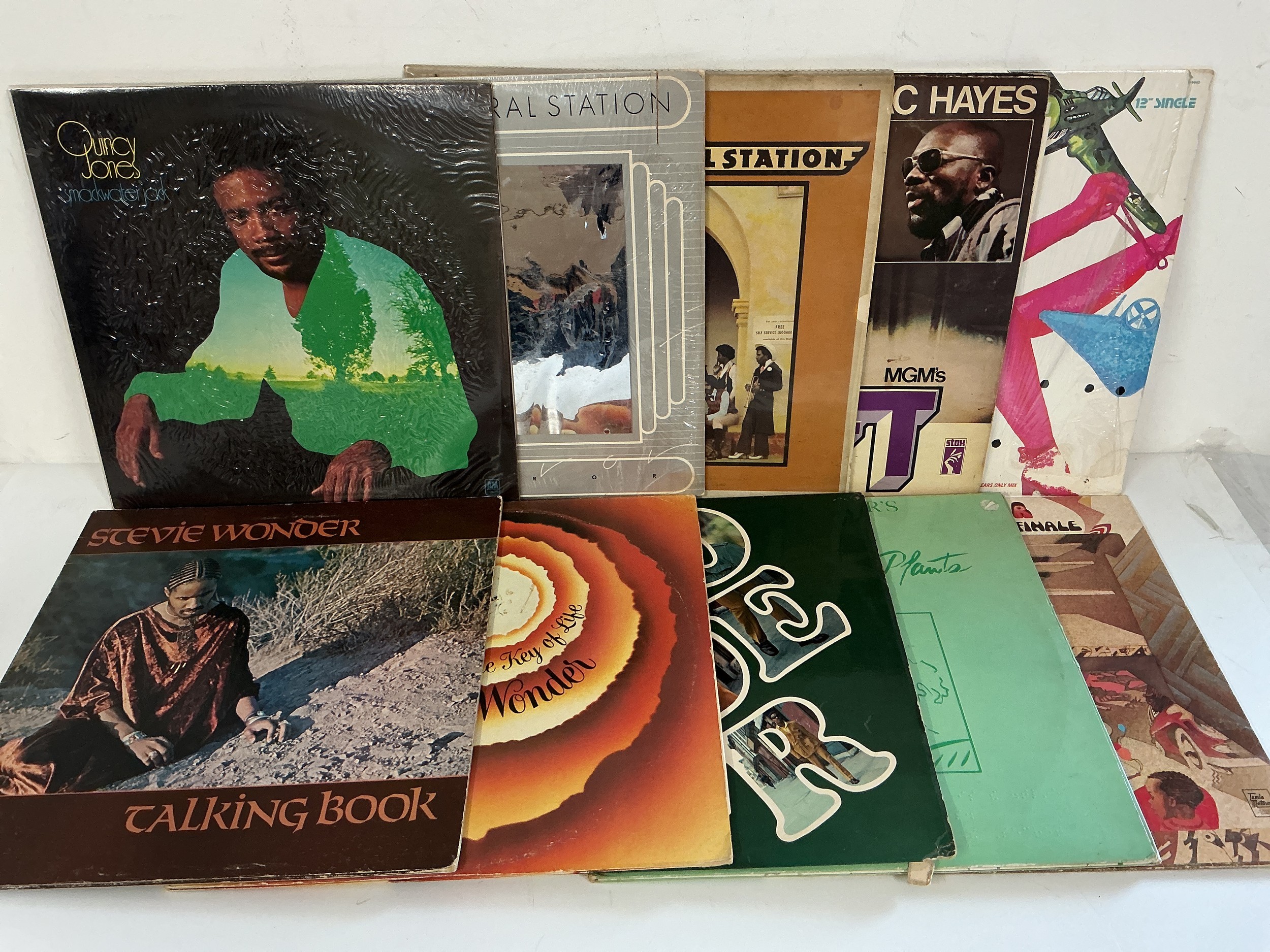 Ten funk and soul LPs and a 12" single by various artists including Quincy Jones, Stevie Wonder, George Clinton and others.