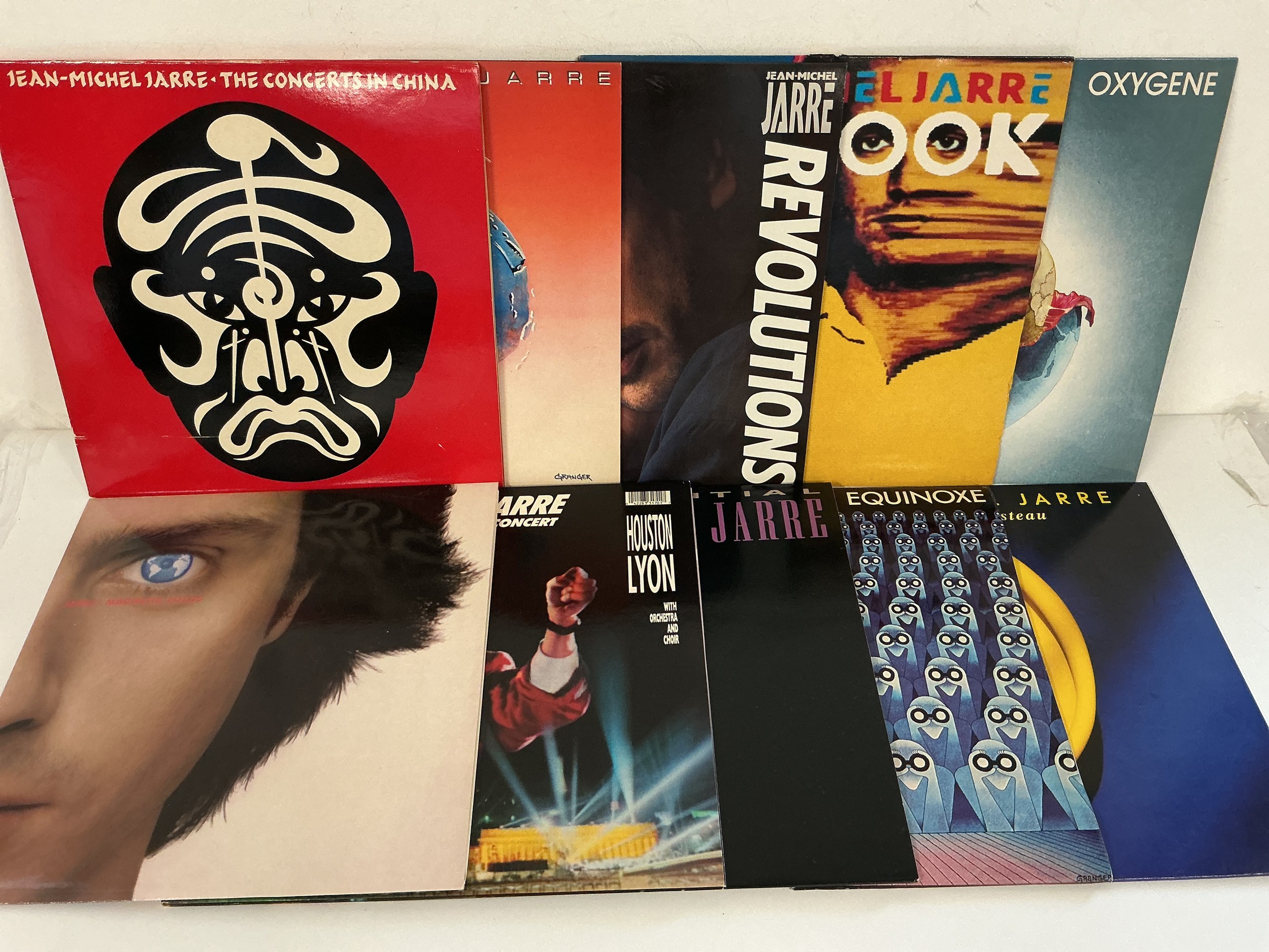 Ten Jean Michel Jarre LPs comprising Magnetic Fields, Oxygene, Revolutions and others.