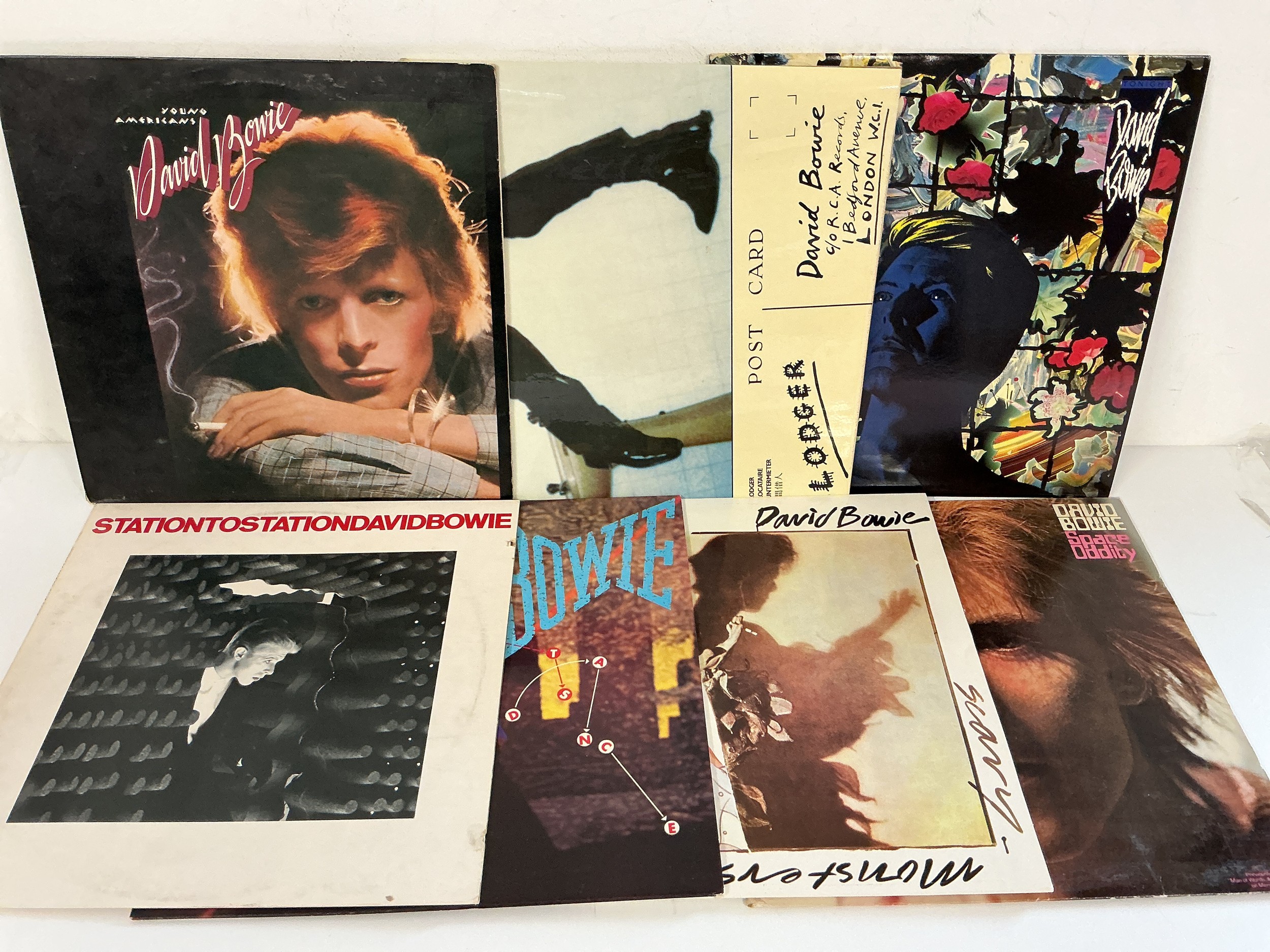 Fourteen David Bowie LPs comprising Station To Station, Young Americans, Lodger and others.