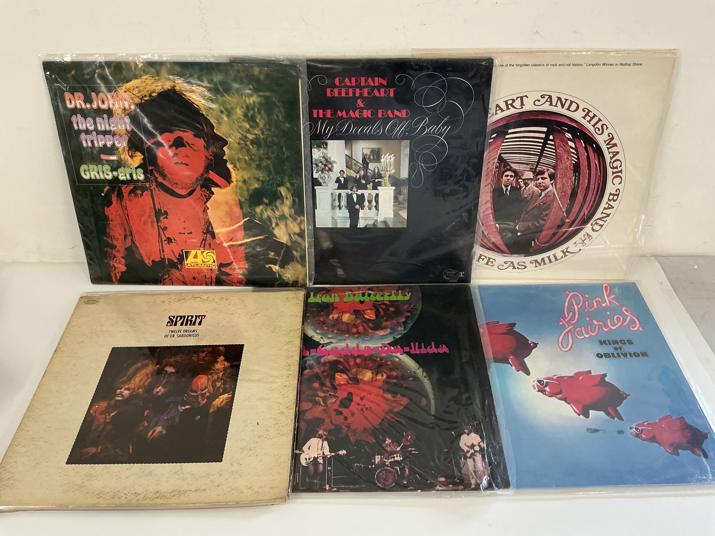Six LPs by various artists including Captain Beefheart, Iron Butterfly, Dr John and others. Includes later reissues.