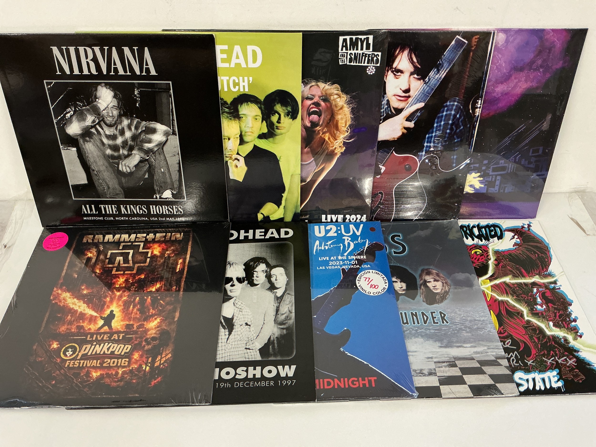 Ten rock and grunge LPs by various artists including Nirvana, Radiohead, Amyl & The Sniffers and others. Includes sealed examples.