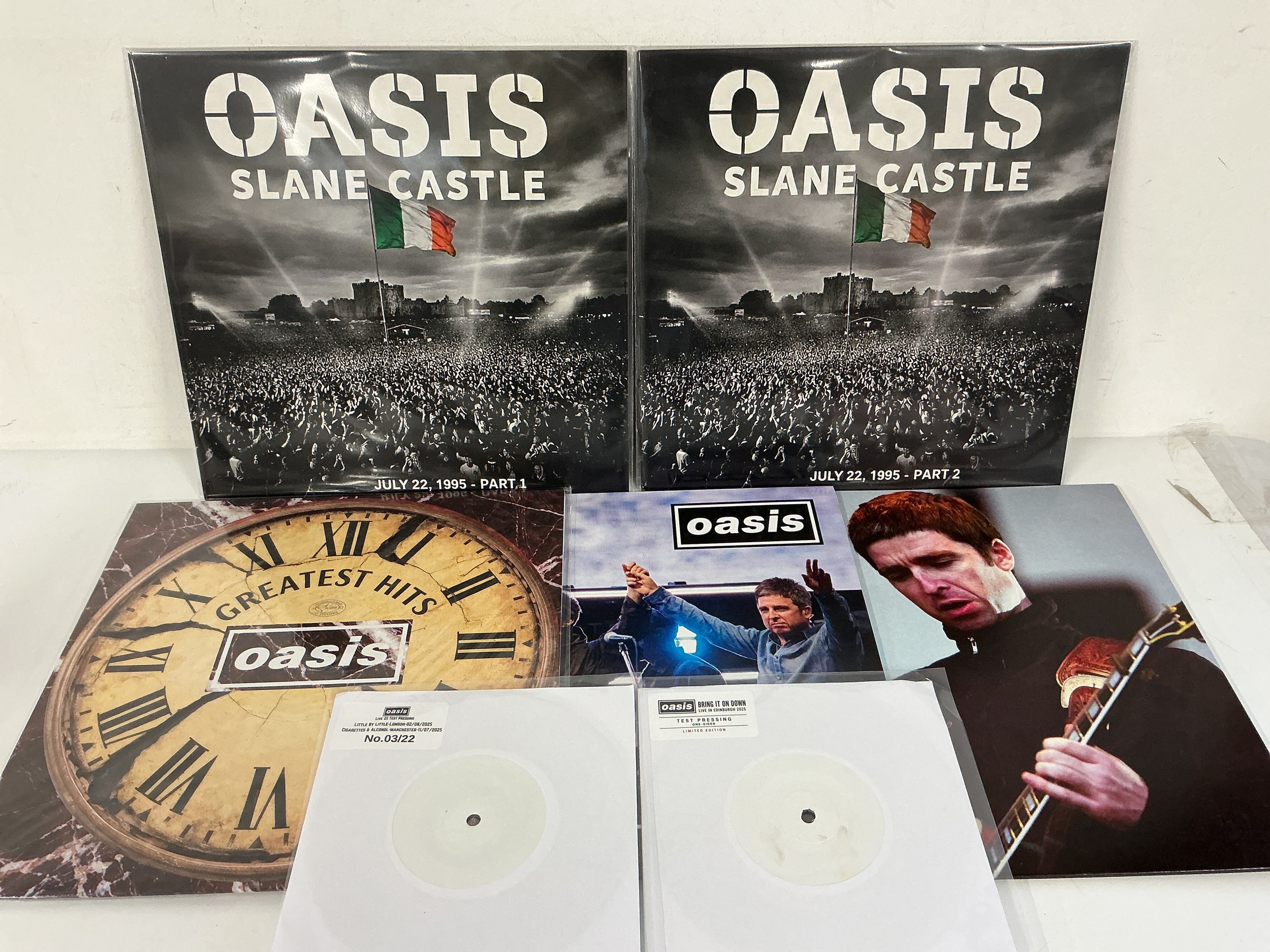 Five Oasis LPs and two limited edition 7" discs.