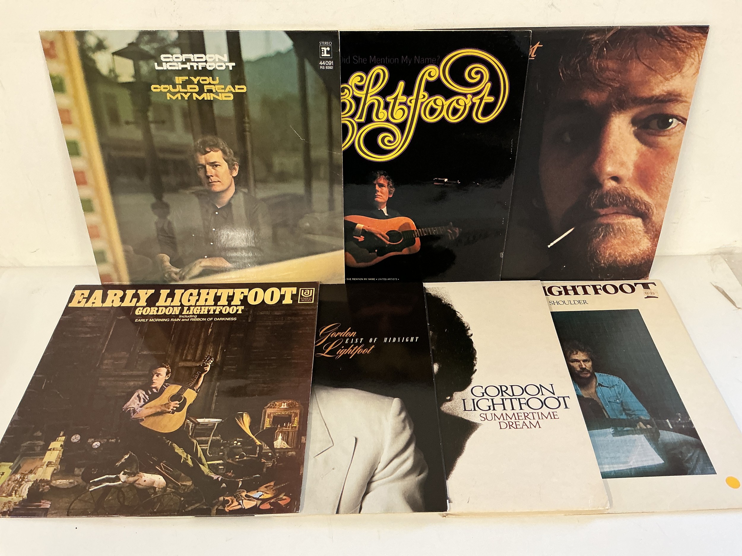Fifteen Gordon Lightfoot LPs comprising If You Could Read My Mind, Summertime Dream, Back Here On Earth and others.