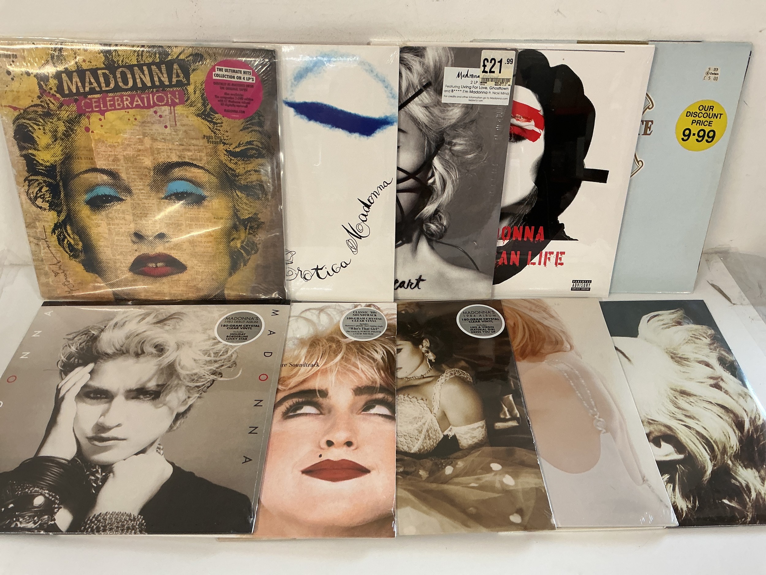 Ten Madonna LPs comprising mainly 180g sealed pressings.