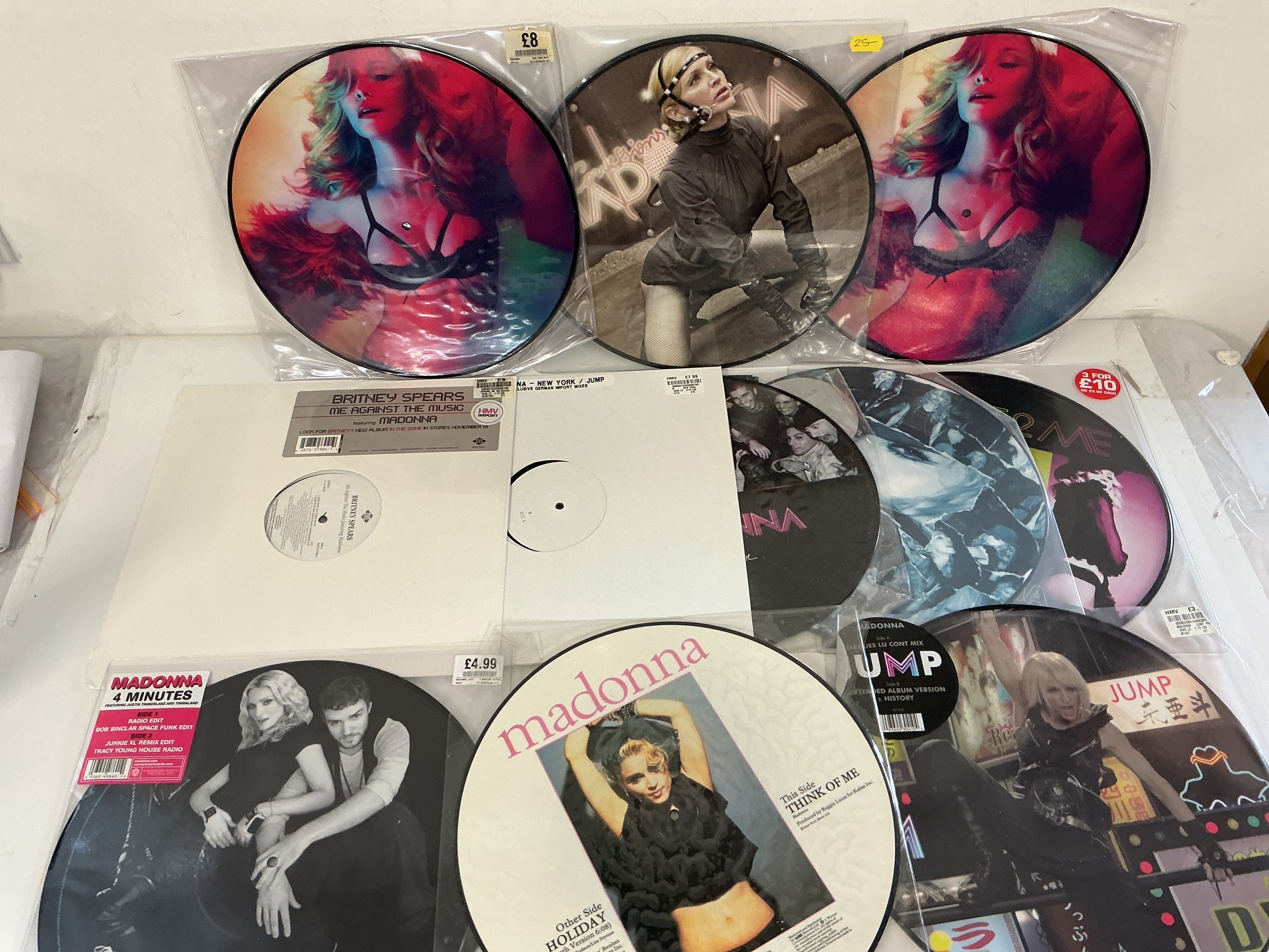 Eleven Madonna 12" singles comprising mainly picture discs, German import exclusive etc.