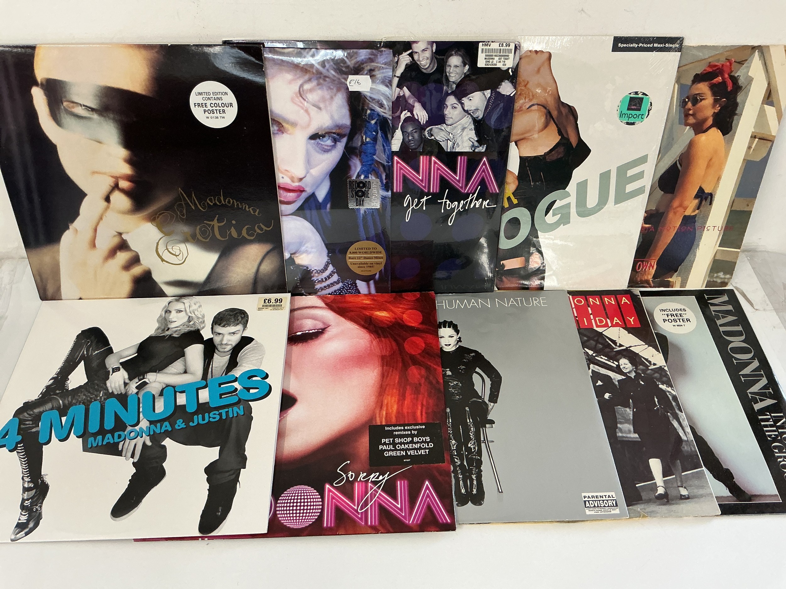 Twenty Madonna 12" and LPs comprising Veronica Electronica, Erotica, Beautiful Stranger and others.