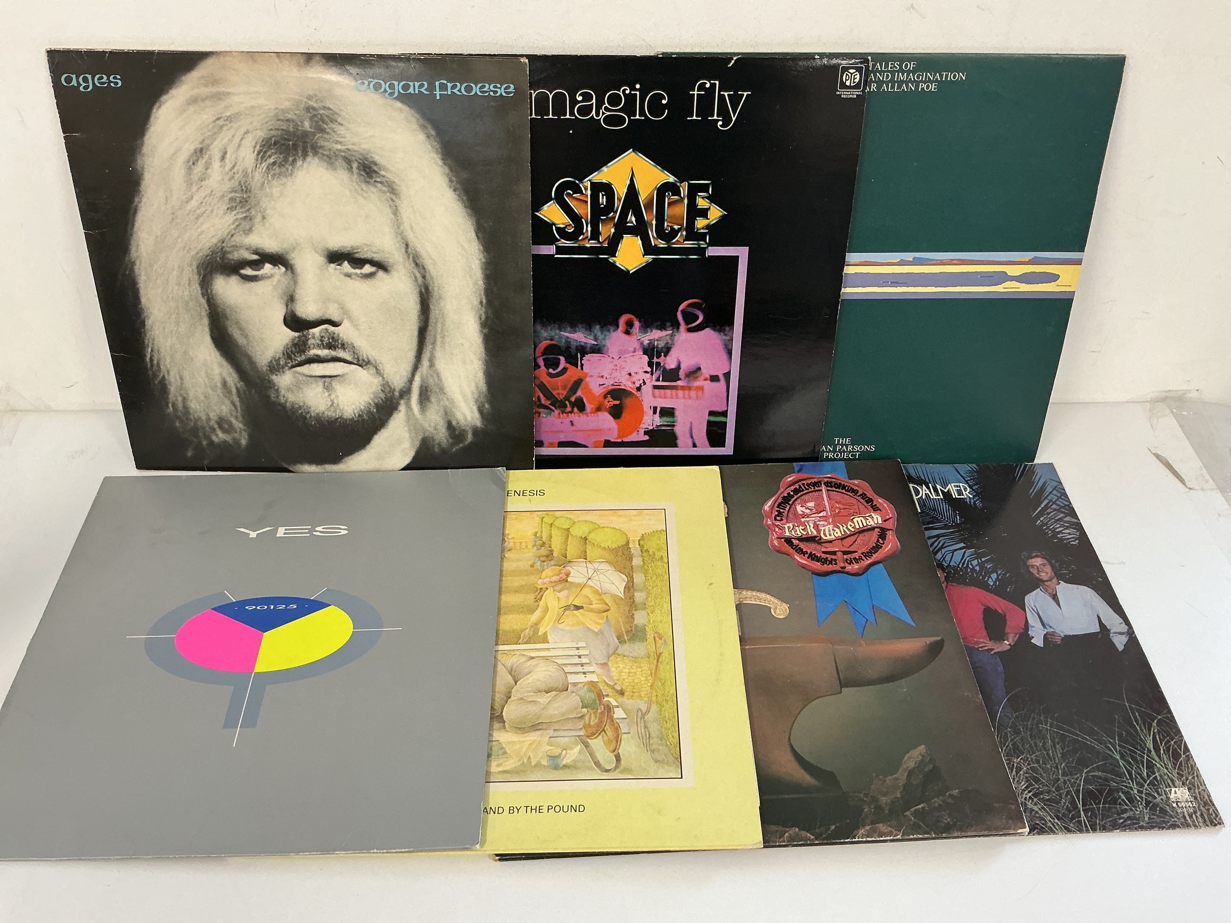 Fourteen prog / experimental LPs by various artists including Yes, Edgar Froese, Genesis and others.