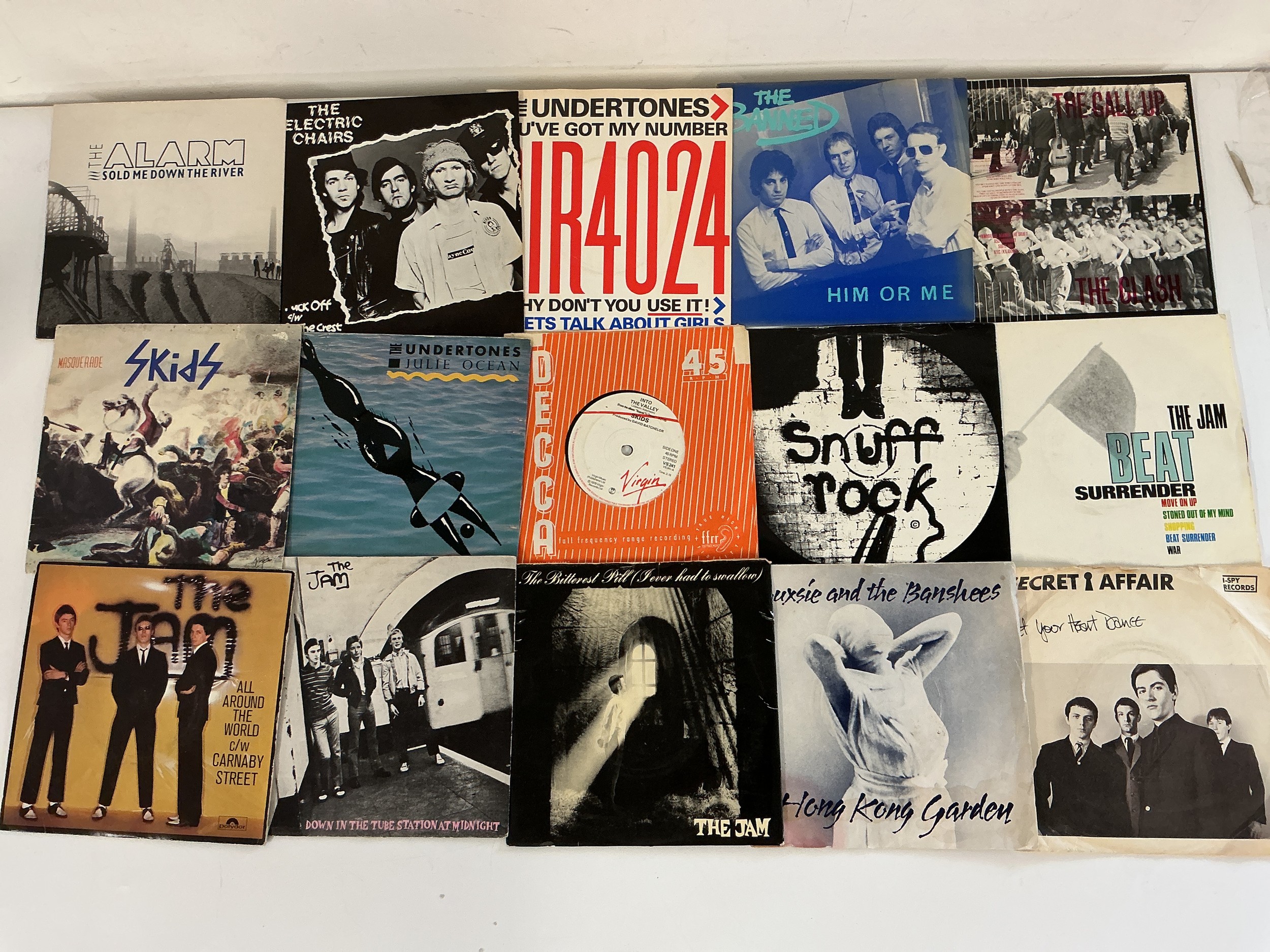 A collection of punk and post punk 7" singles by various artists including The Stranglers, The Clash, The Jam and others.