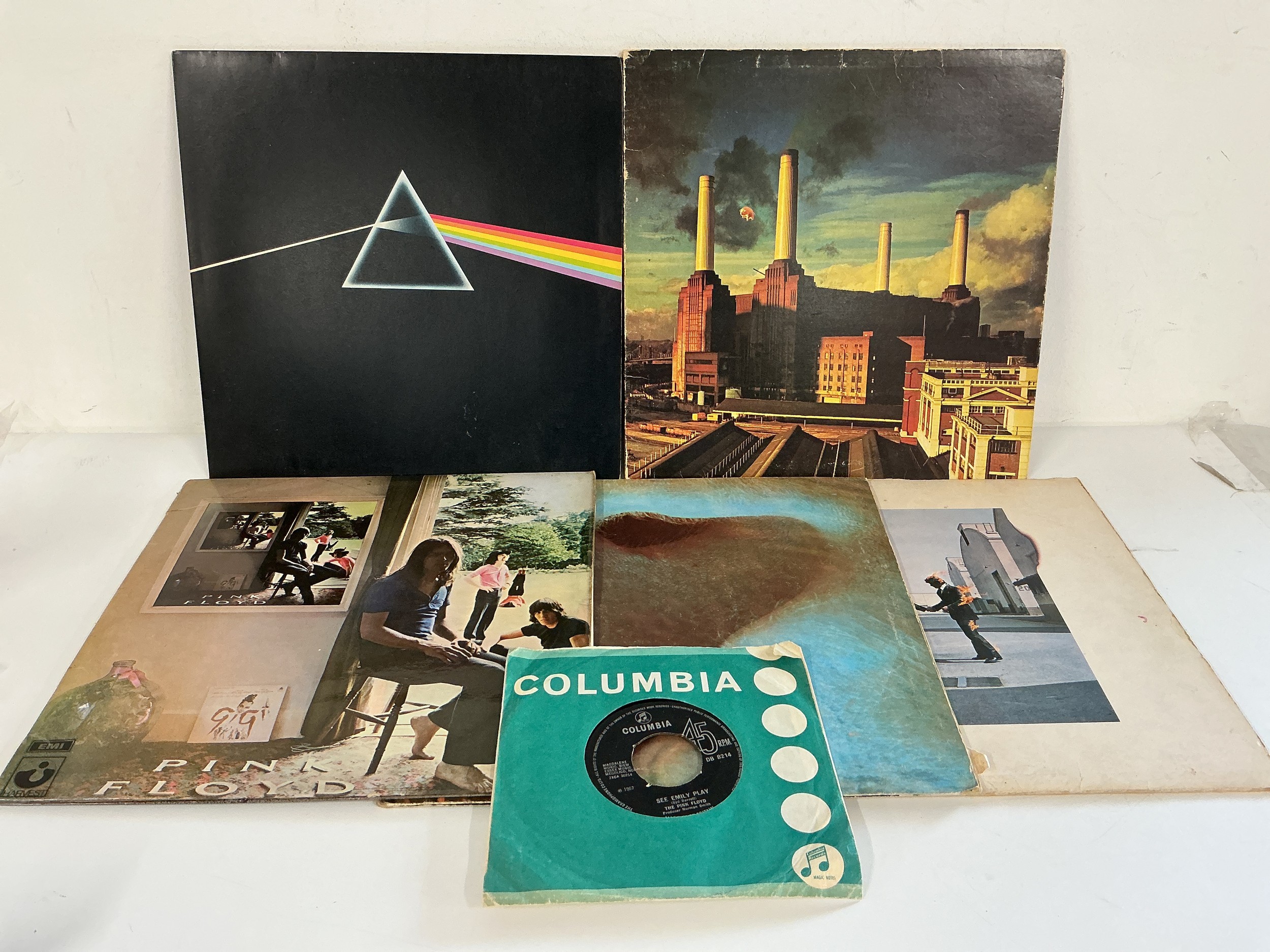 Five Pink Floyd LPs and a See Emily Play 7" single.