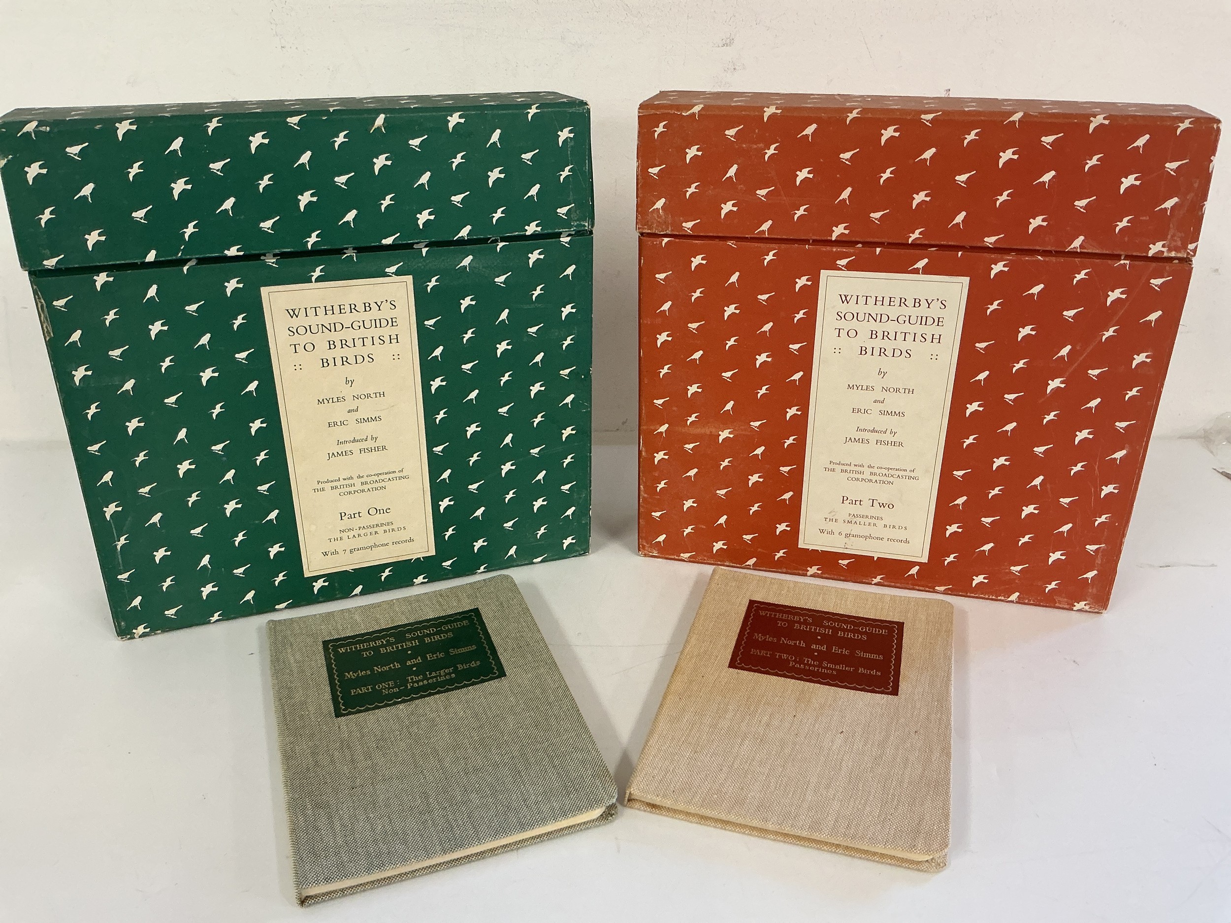 Two Witherby's Sound Guides To British Birds gramophone record box sets complete with book inserts.