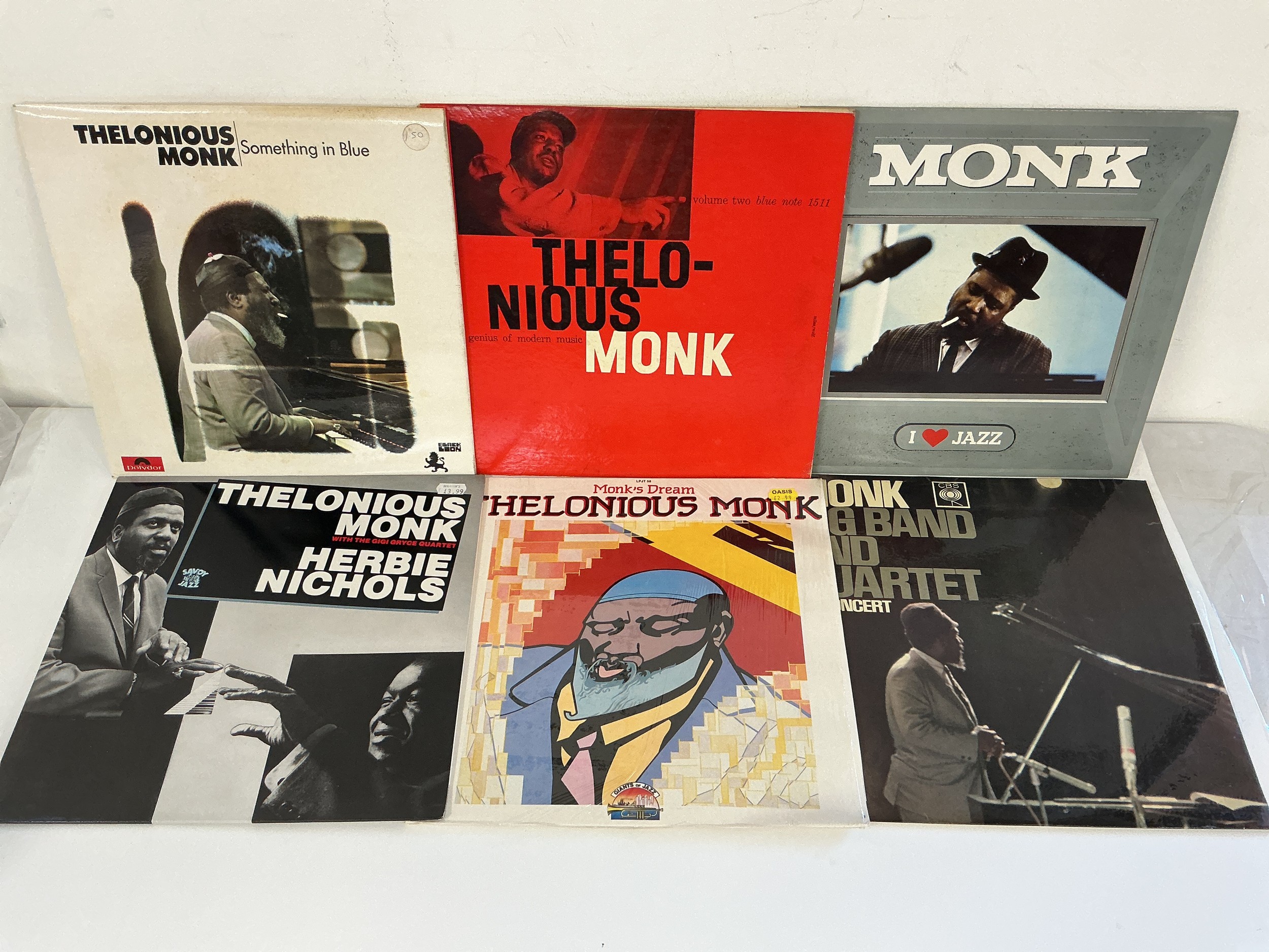 Six Thelonious Monk LPs comprising Something In Blue, Monk's Dream and others.