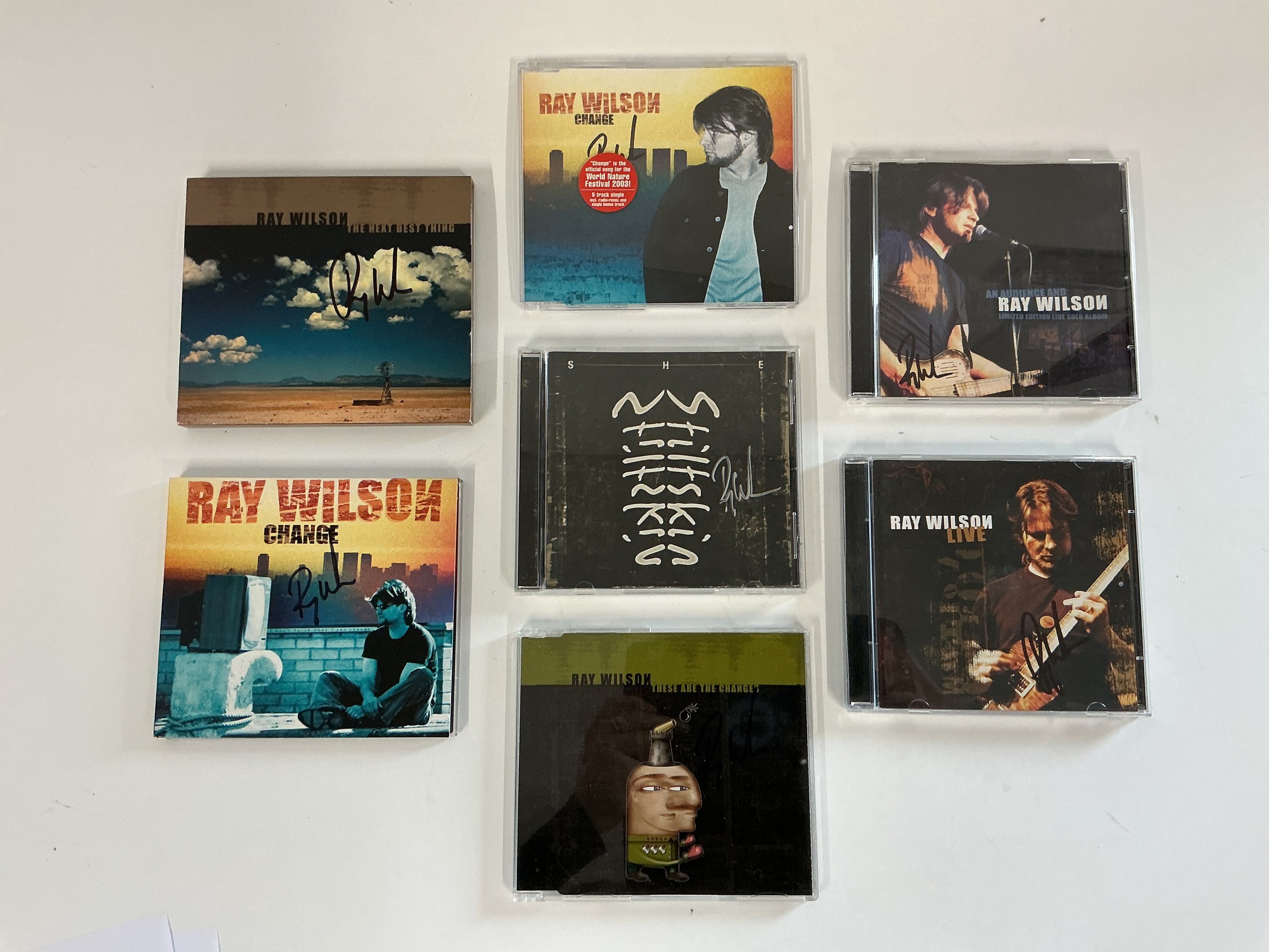 A collection of signed Stiltskin / Ray Wilson CDs.