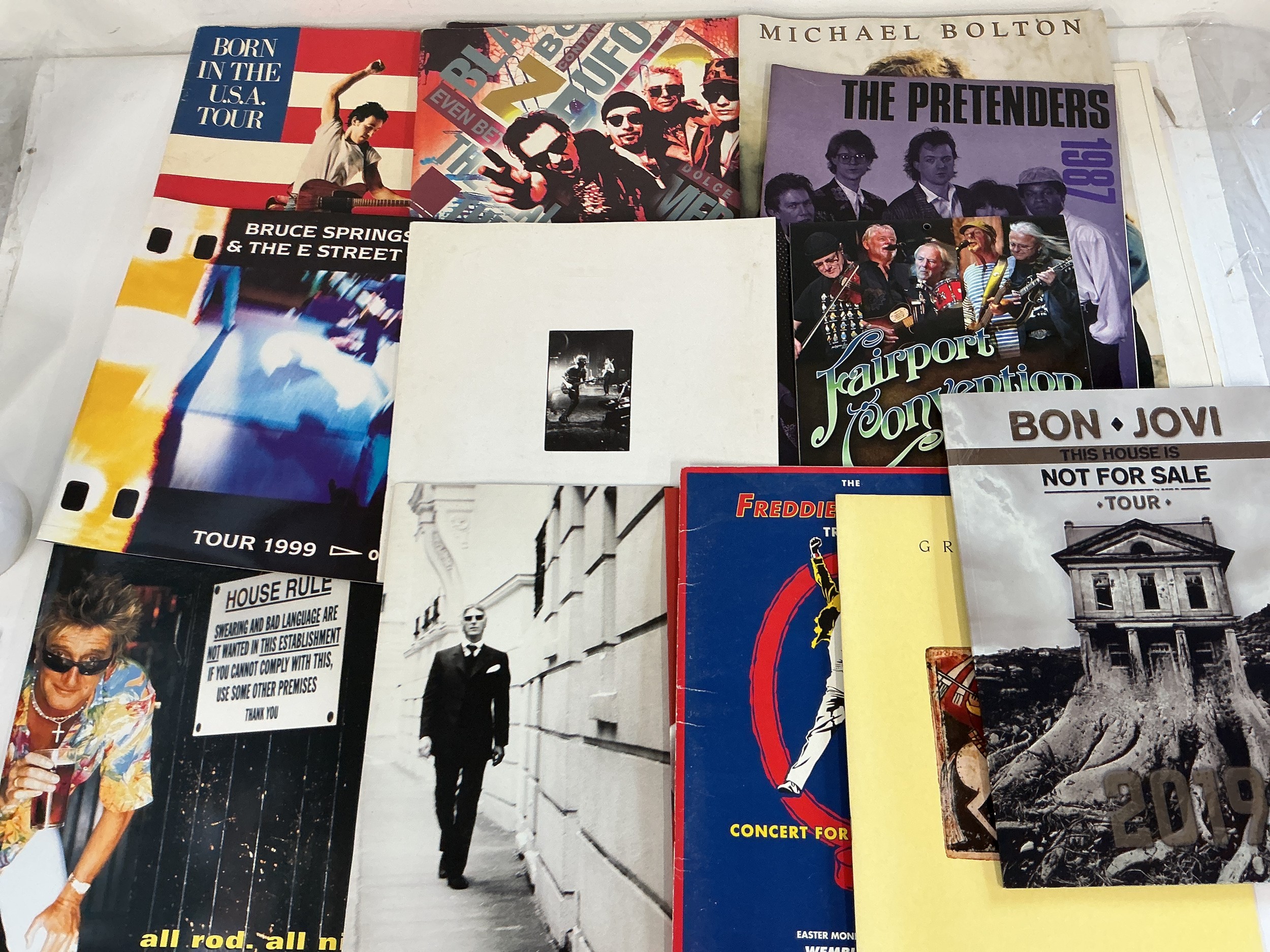 A collection of various tour programs and calendars. Artists include The Rolling Stones, Paul McCartney, Bon Jovi, Paul Weller and others.