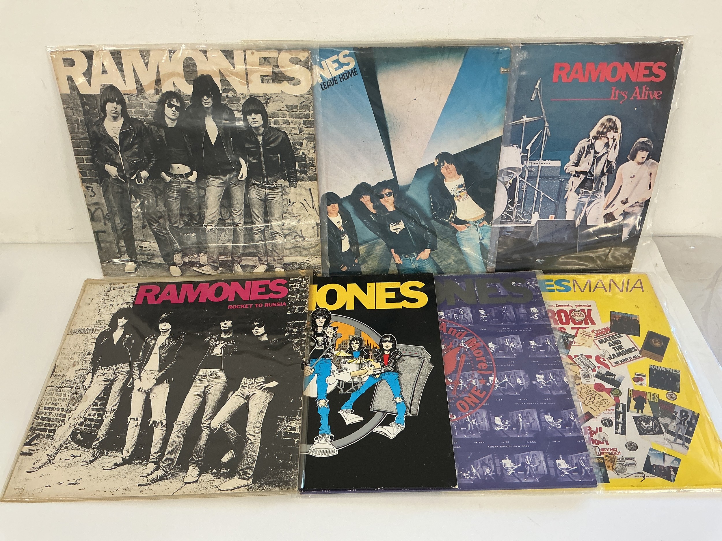 Seven Ramones LPs comprising the self titled debut, Rocket To Russia, Leave Home and others.