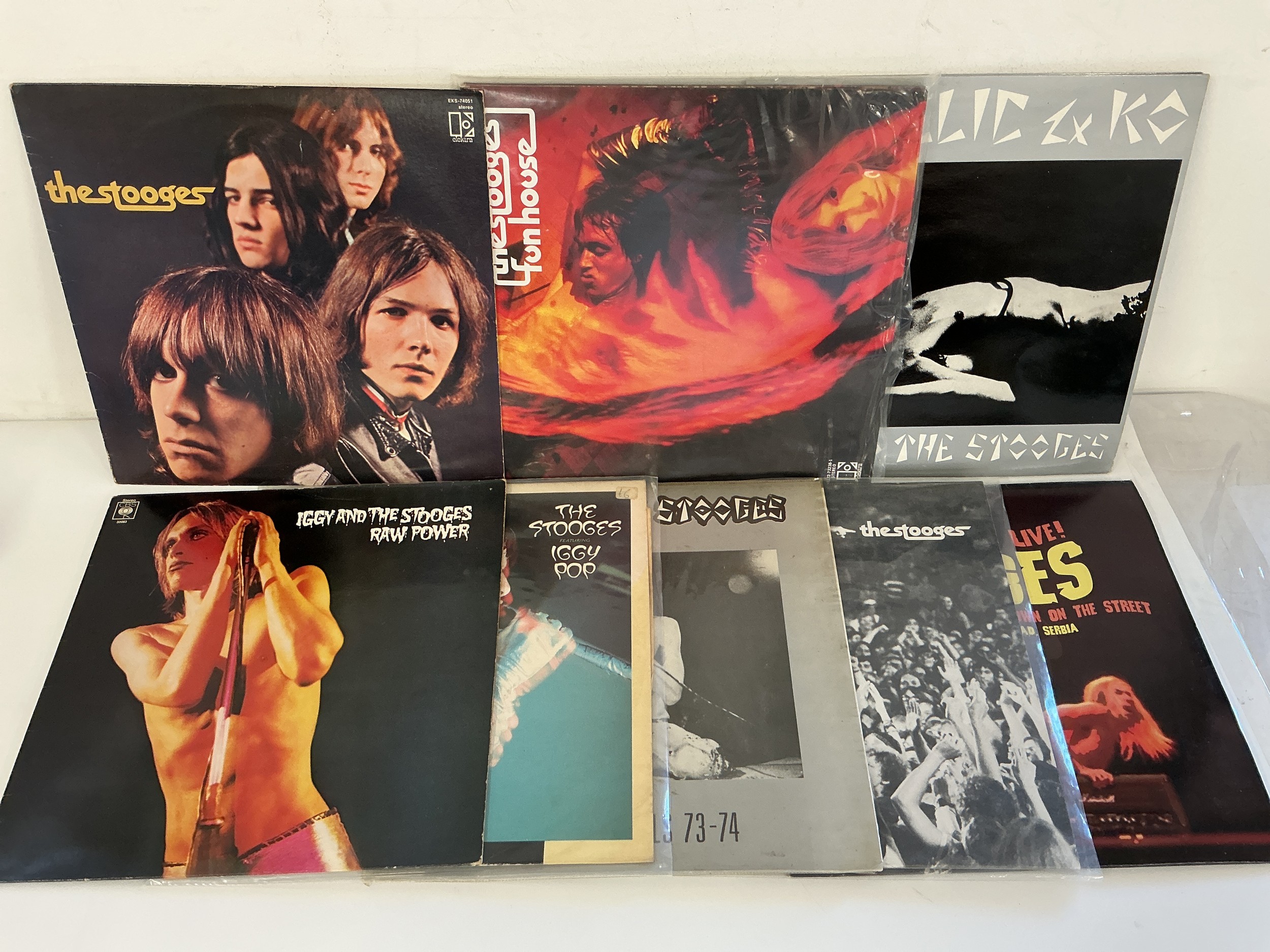 Eight LPs by The Stooges comprising reissues of the self titled debut, a 2LP 180g Funhouse, Raw Power and others.