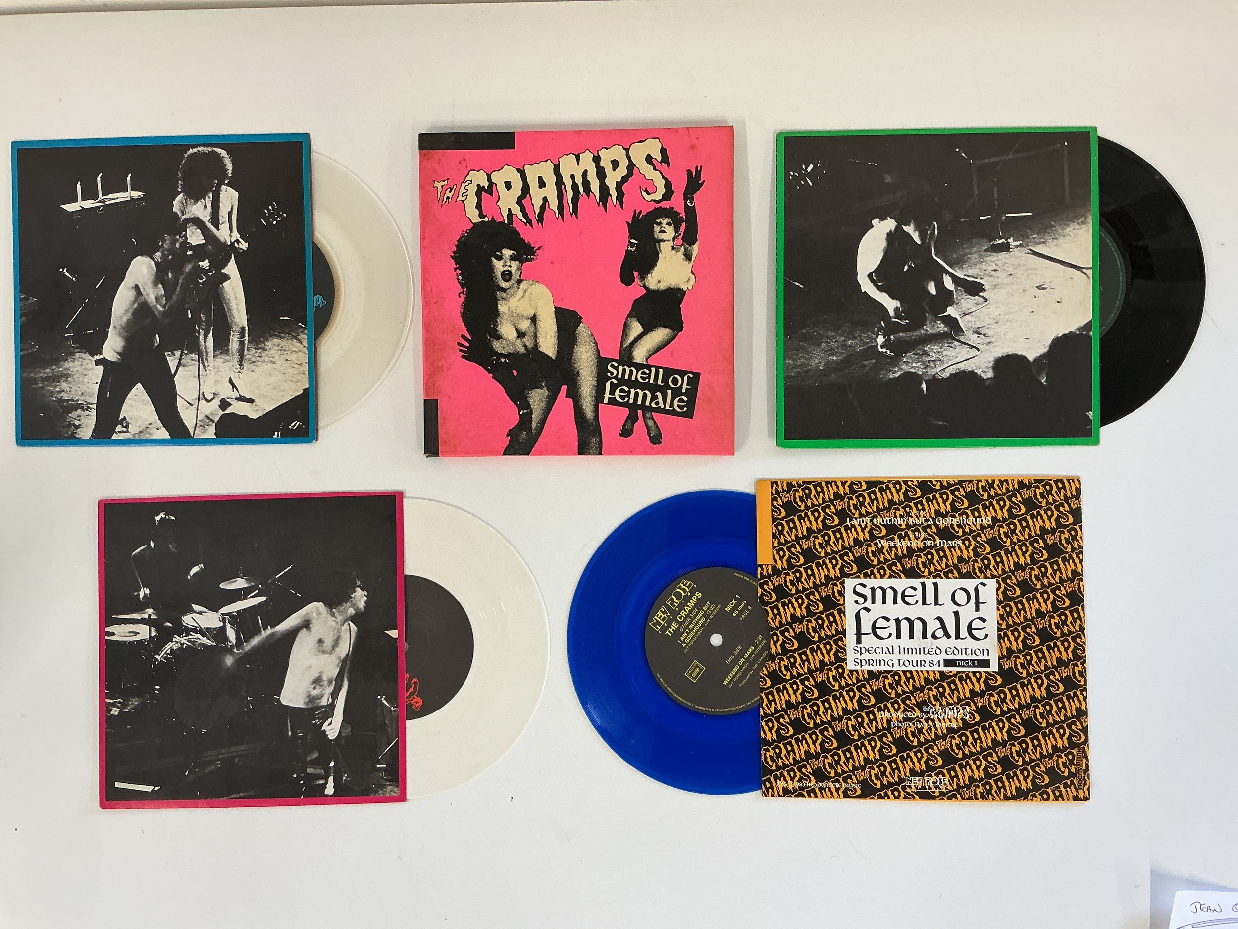 The Cramps. A limited edition Smell Of Female Spring Tour '84 coloured vinyl 7" singles box set.