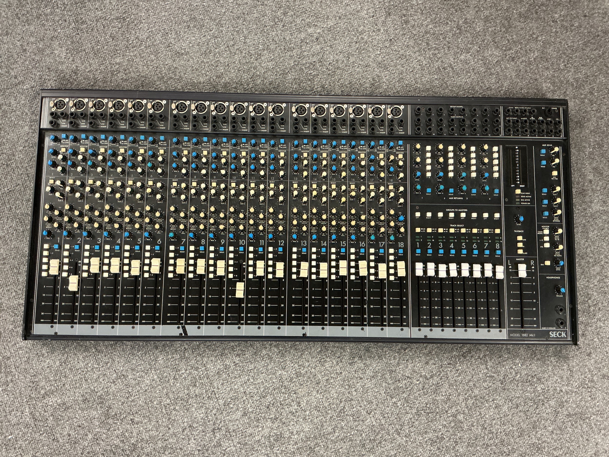 A vintage Seck 1882 MKII mixing desk.