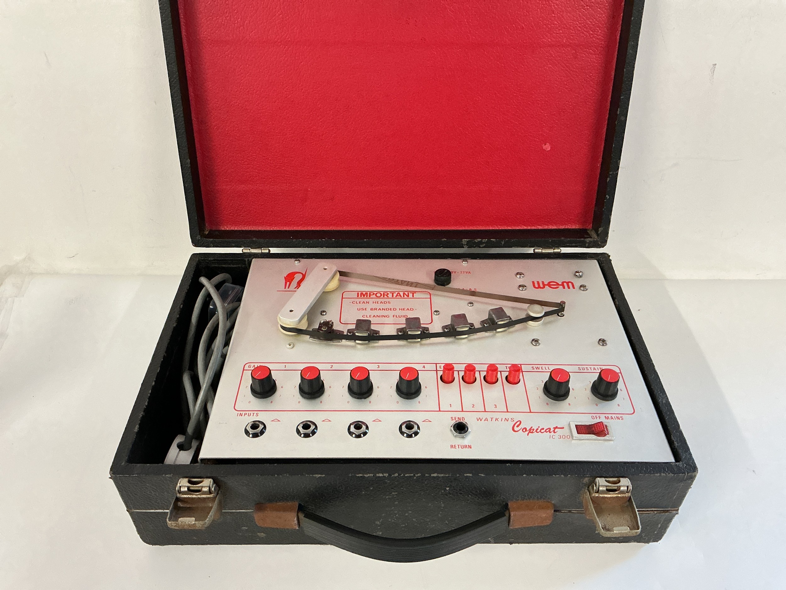 A vintage WEM Copicat IC300 tape echo unit.
