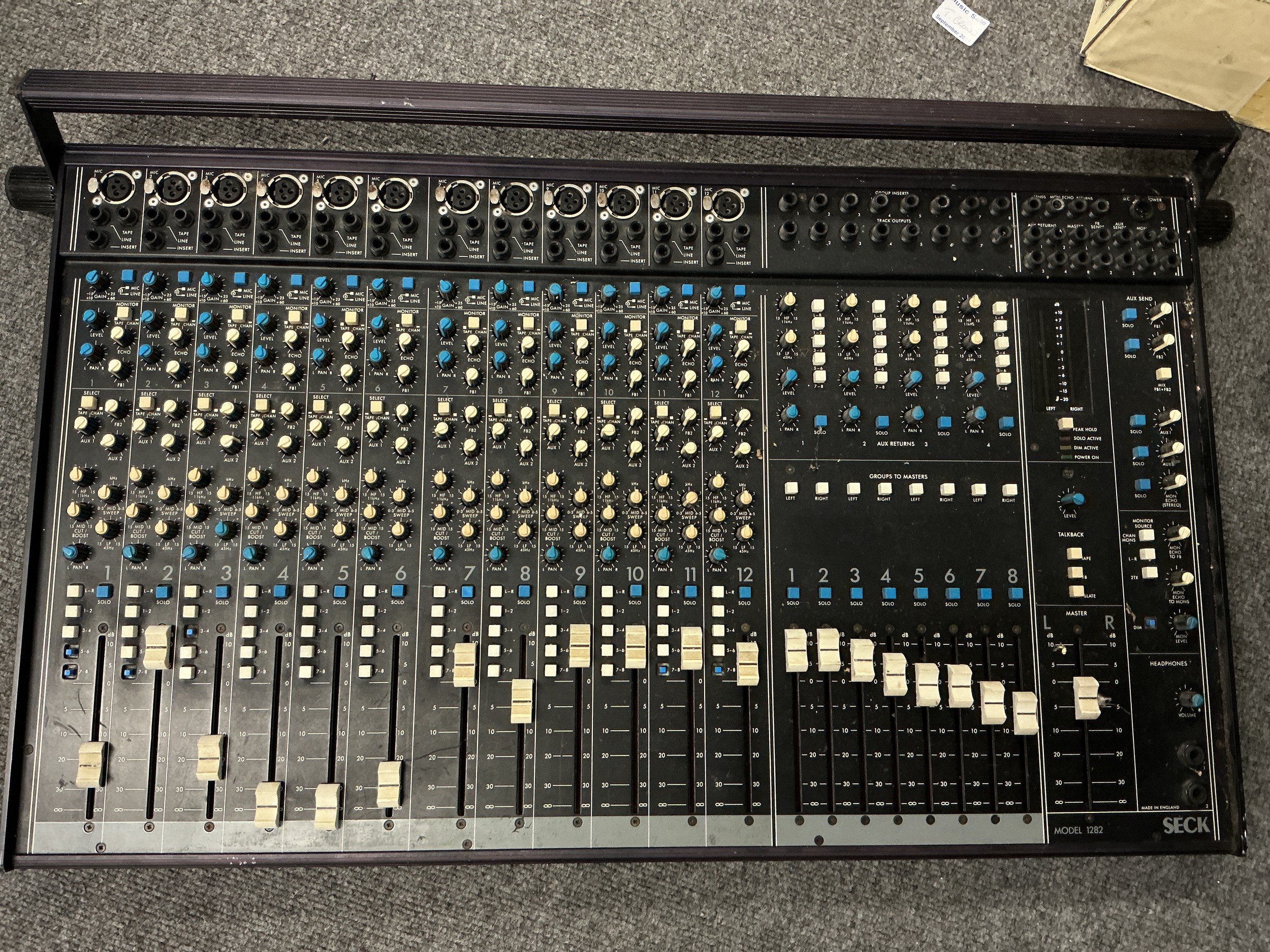 A Seck 1282 mixing desk.