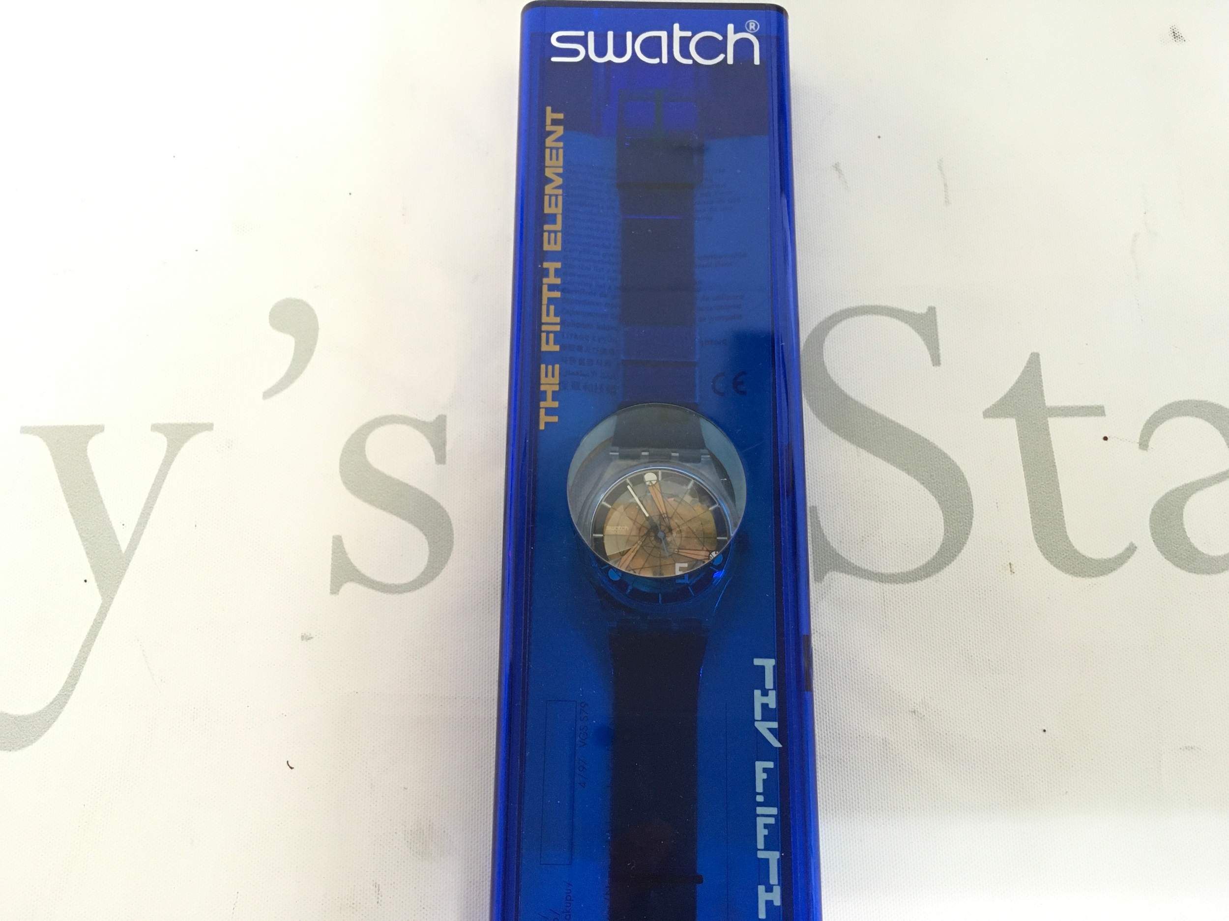 Swatch Gent Special "The Fifth Element" watch, model GK260, released in 1997 to promote the film