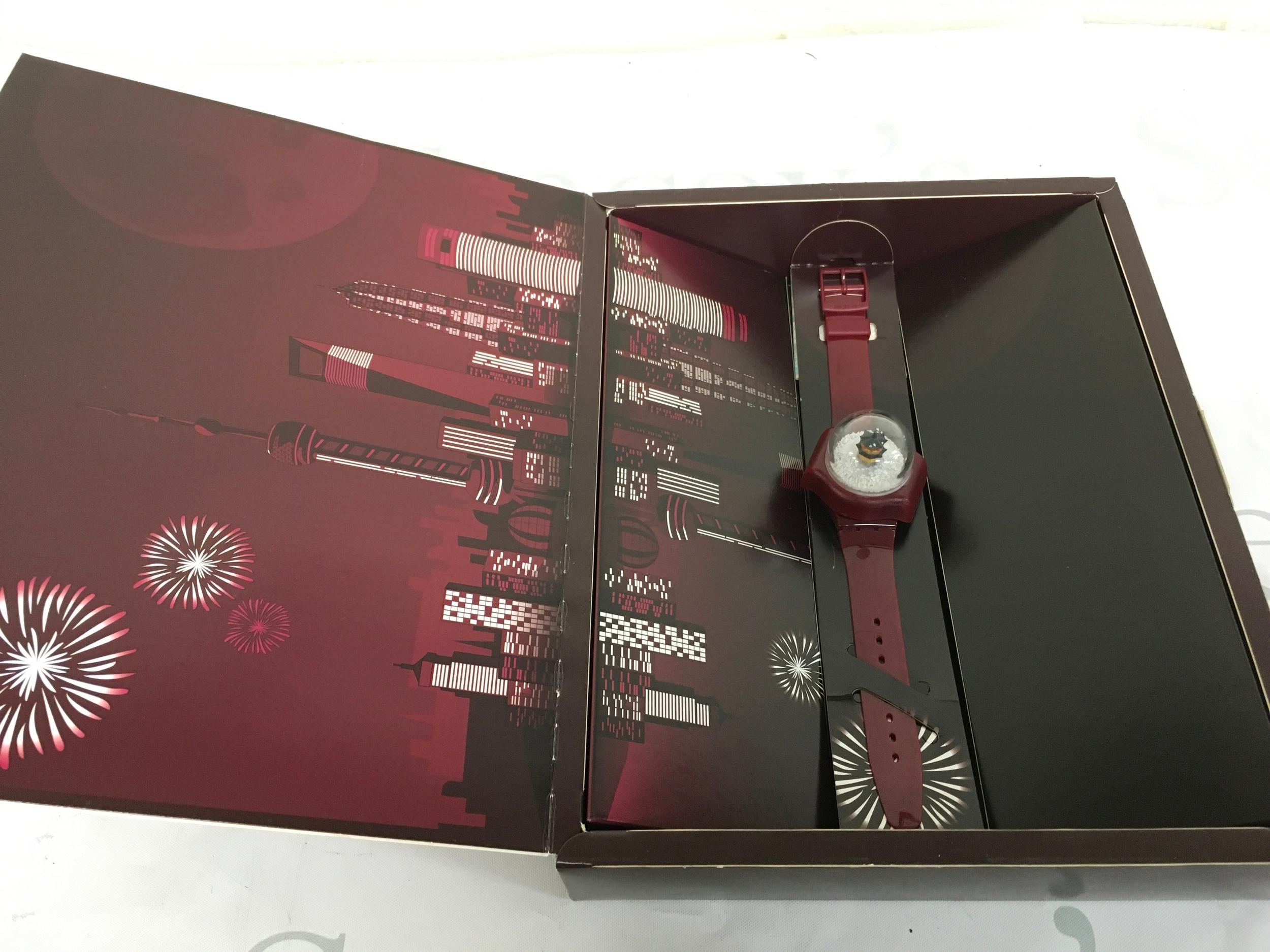 Swatch Lucky Snow (GZ259S) limited edition holiday special from 2011 featuring a unique pagoda snow globe dial. This specific model was limited to only 7,777 pieces worldwide