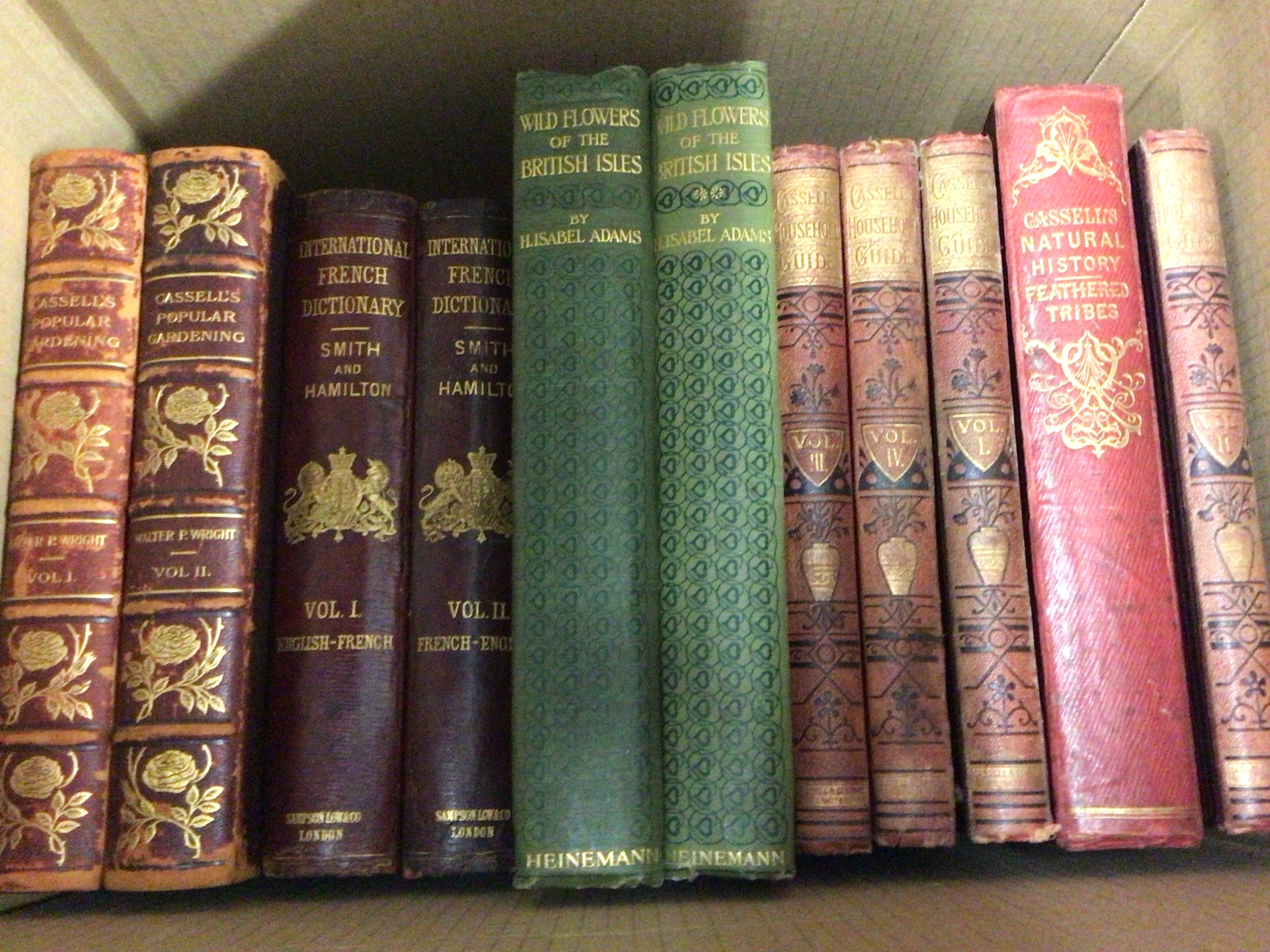  A collection of antique books wild flowers of the British Isles Cassell's Natural History of Feathered Tribes popular grading and others 