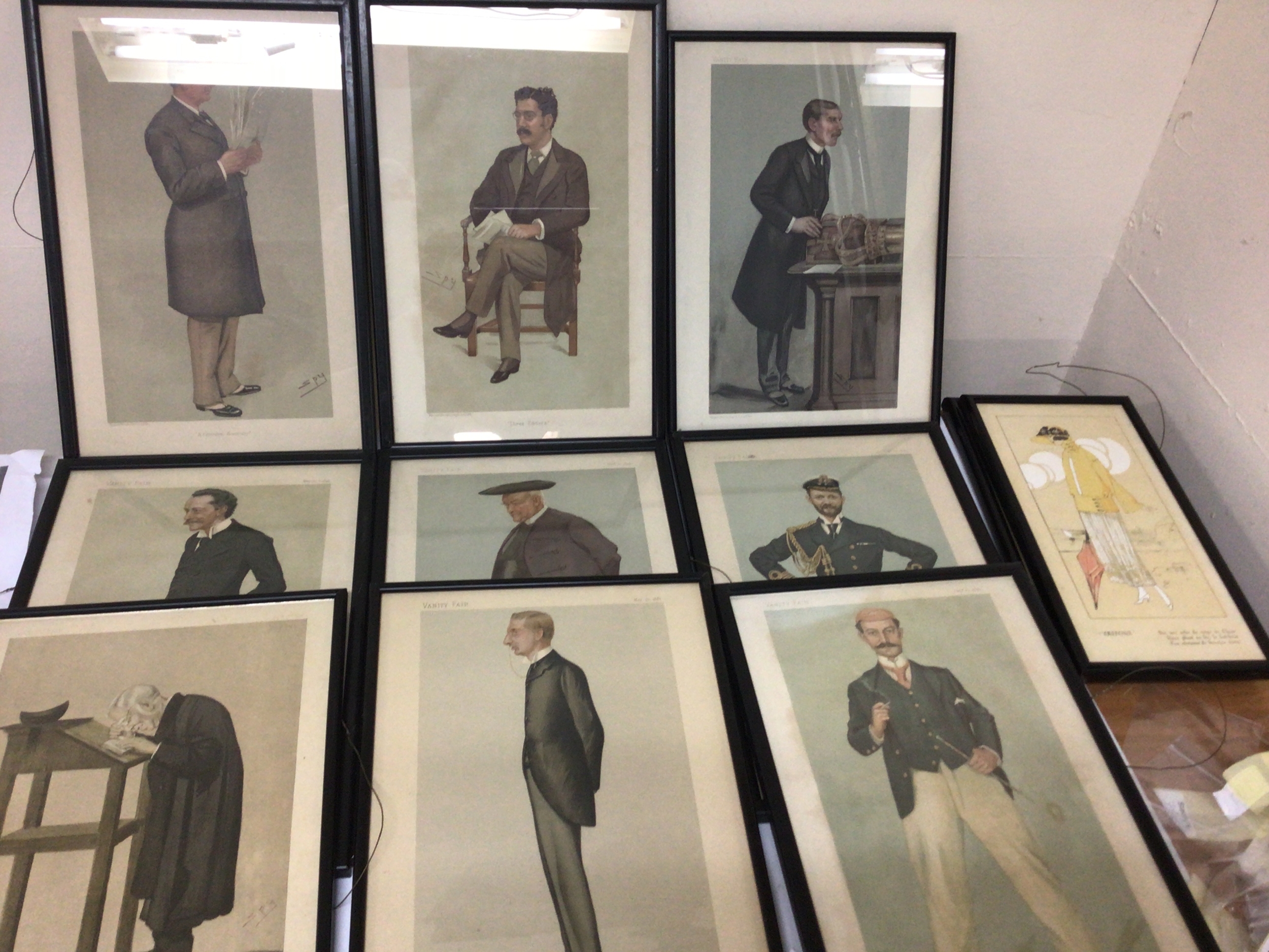  A collection of ten Vanity Fair Prints Spy of British dignitaries other prints fashion prints from the early 20th century. 