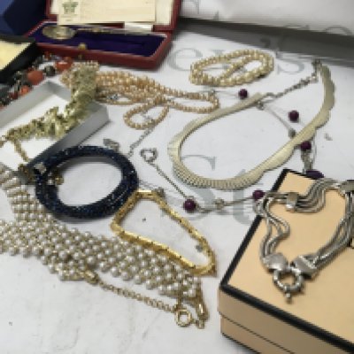 A links of London bracelet and a collection of costume jewellery various.