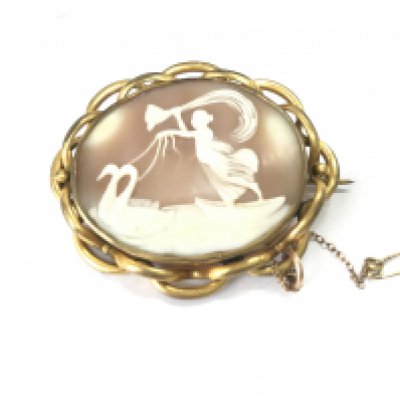 A Victorian cameo brooch. Approximately 60mm wide.