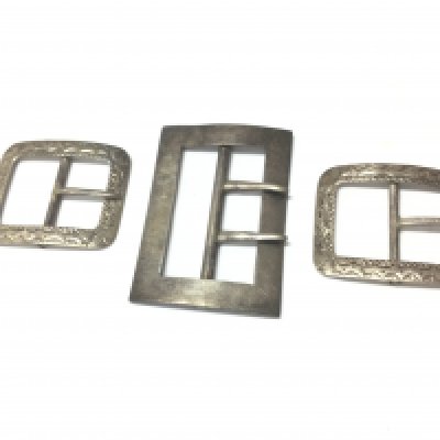 Three silver hallmarked buckles , postage category A NO RESERVE