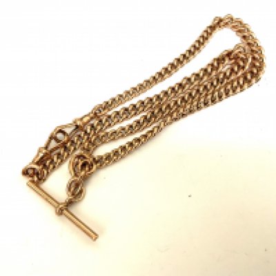 A heavy 9ct rose gold Albert chain, 47.7g (A)