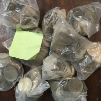 A large collection of various coinage including commemorative pre 47 and sixpences .