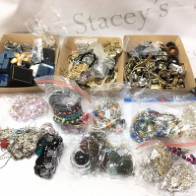A collection of costume jewellery including watches, earrings, necklaces , bracelets etc . Postage category B
