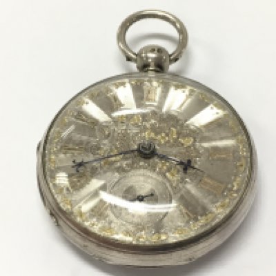 A silver fusee pocket watch, postage cat a