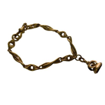 An 18ct yellow gold fancy twist design bracelet with a mounted 15ct gold seal fob. Total weight 22.4g (A)