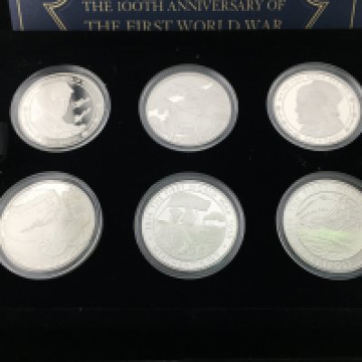 2015 100th anniversary of the First World War silver proof &#20132660835 6 coin set with COA Postage B