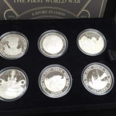 First World War 2016 silver proof 6 coin set with COA. Postage B